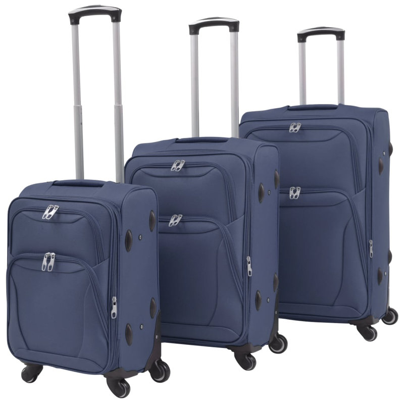 Arce 3-piece Soft Luggage Trolley Set Red, Blue