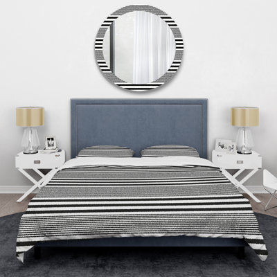 Ensemble de housse de couette en microfibre noir / blanc 2 pièces