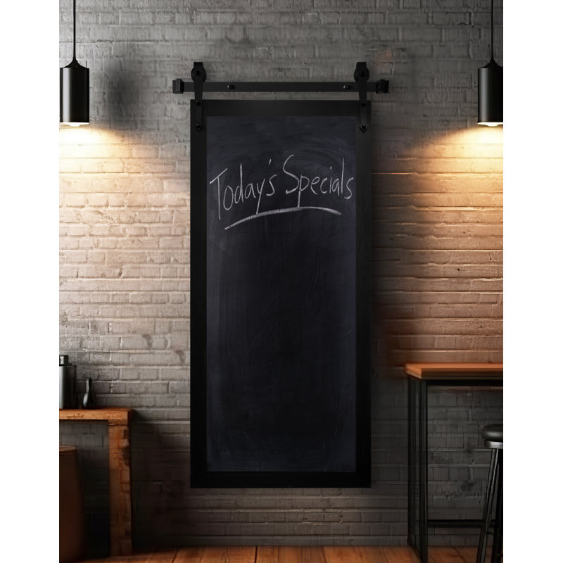 Tableau noir mural patiné, H 60 po x l 20 po, Noir satiné