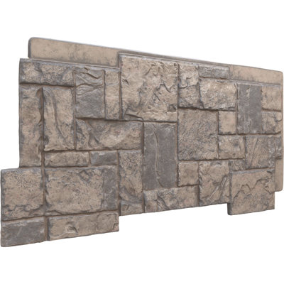 EverStone Castle Rock Faux Stone Panel, 49"W x 24 1/2"H x 1 1/4"D, Boardwalk Bay Color