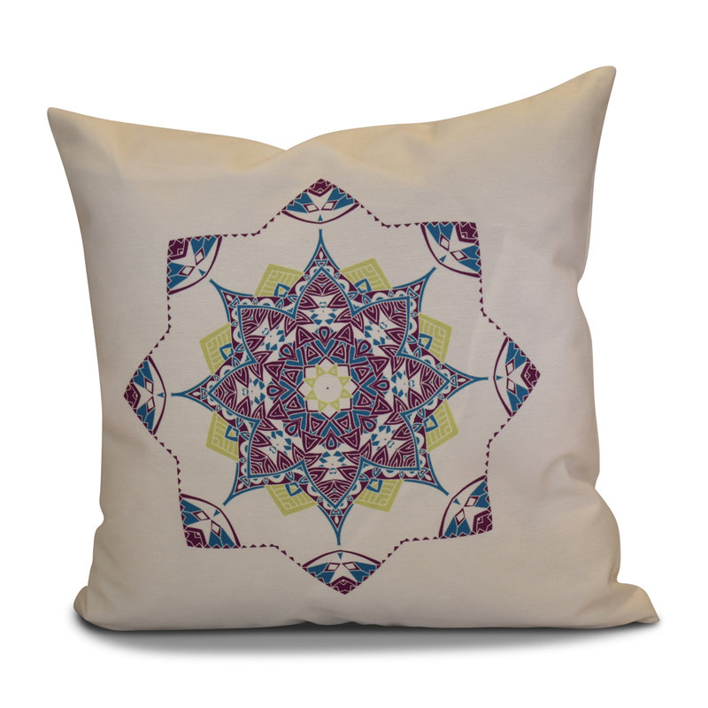 Jump For Joy Geometric Outdoor Reversible Throw Pillow, 16" H x 16" W, Purple