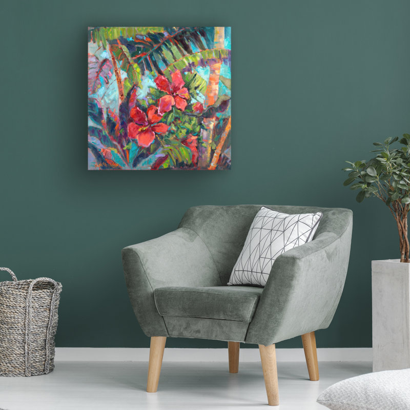 Art mural sur toile tendue - «Splash Of The Tropics Ii» de Vision Studio pour décoration de salon, de chambre à coucher ou de bureau - 14 x 14