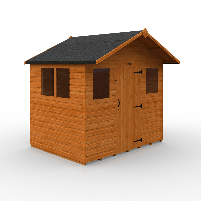 Tiger Solid Wood Tongue & Groove Apex Tool Shed, 244cm H X 235cm W X 175cm 