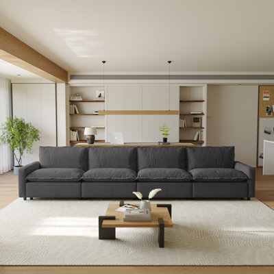 Canapé d'angle modulaire Moncada 4 pièces pour petits espaces avec position zéro gravité et sièges chauffants