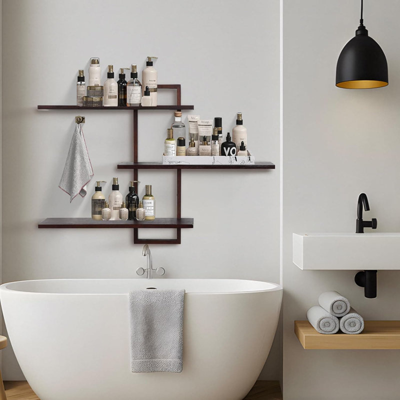 3 Tier Floating Wall Shelf Set, Adjustable Wooden Display And Storage Shelves For Living Room, Bedroom, Kitchen, And Home Office Decor