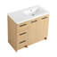 Meuble-lavabo autoportant modulaire 36 po avec comptoir en résine 36 po, chêne clair, 2 pièces (24 po 2 portes + 12 po 3 tiroirs), armoire KD, poignées en aluminium noir et brossé incluses