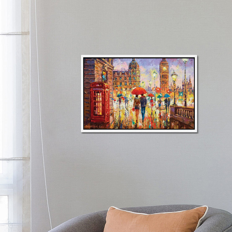 London IV by Andrej Ostapchuk - Print on Canvas, White Framed, 66.04 cm H x 45.72 cm W