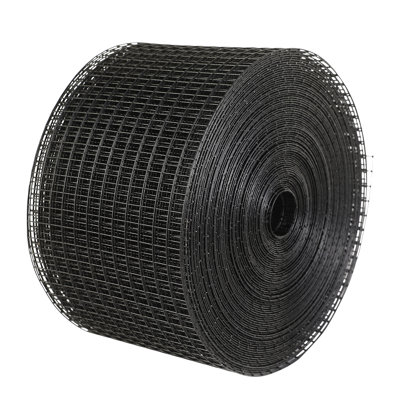 8in x 100ft Solar Panel Bird Guard Critter Guard Wire Mesh Roll 1/2in Mesh PVC Coated Steel with 100pcs Stainless Steel Fasteners 1 Piece Black
