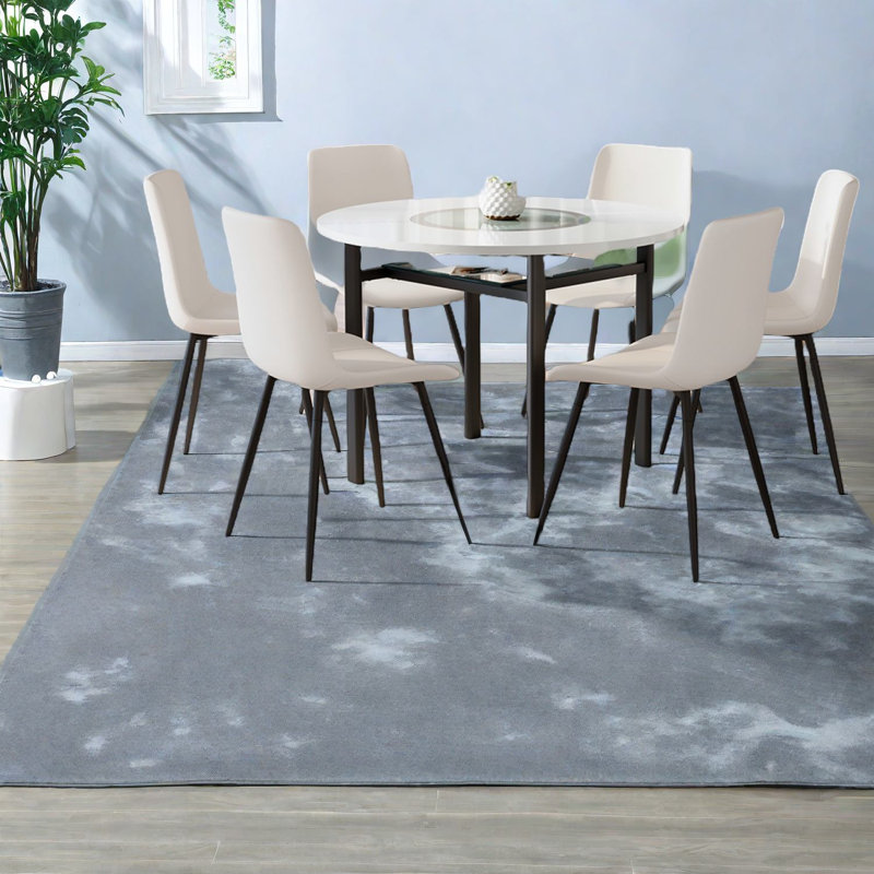 Ensemble de table de salle à manger moderne avec verre et métal, design compact pour la maison