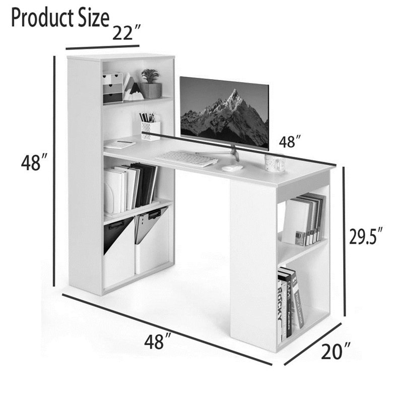 48'' x 20'' Craft Table, White