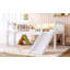 Lit mezzanine simple avec tablettes de rangement, lit mezzanine inférieur en bois massif avec lumières à DEL et garde-corps pleine longueur-2096145868