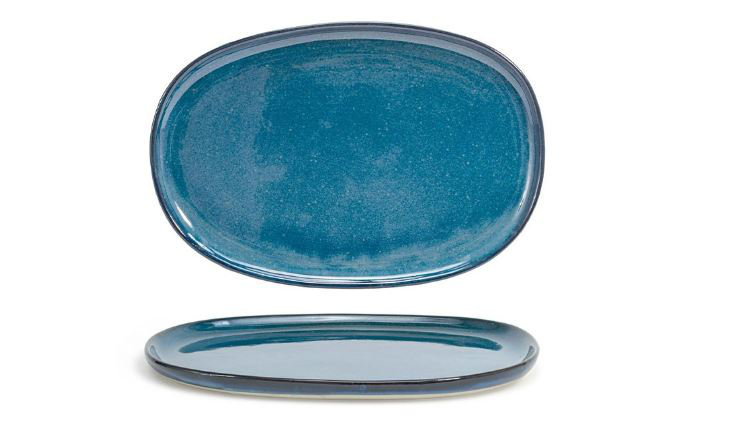 Assiette ovale 13 "Artefact® - indigo
