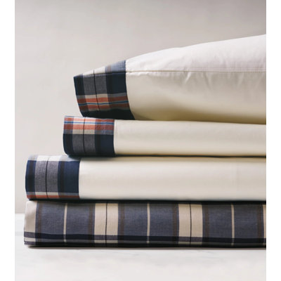 Galiot Egyptian Cotton Percale Plaid Sheet Set