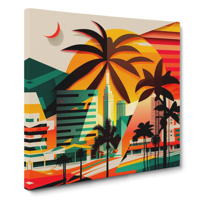 Miami Graphic Art - Wrapped Canvas