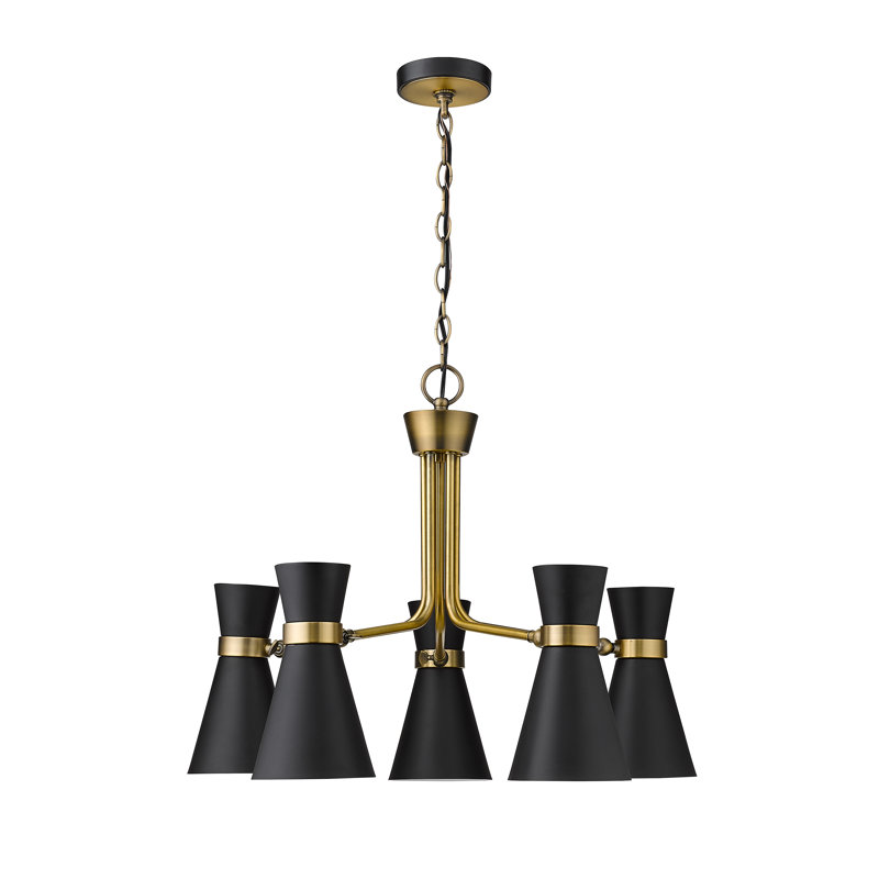 Lustre classic 5 lumières unique Fryda, Laiton héritage