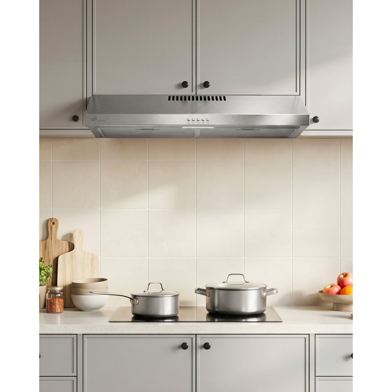 Hotte de cuisine 30 po sous armoire avec hotte de cuisine en acier inoxydable avec lumières DEL, Stainless Steel