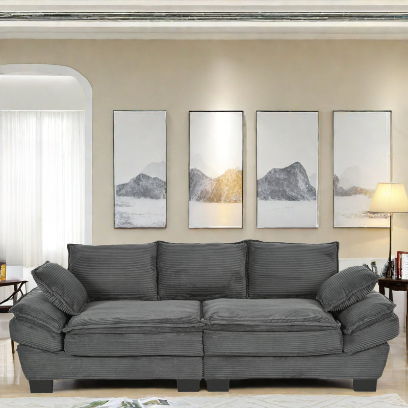 Helmsworth With 2 Decorative Throw Pillows, Gray