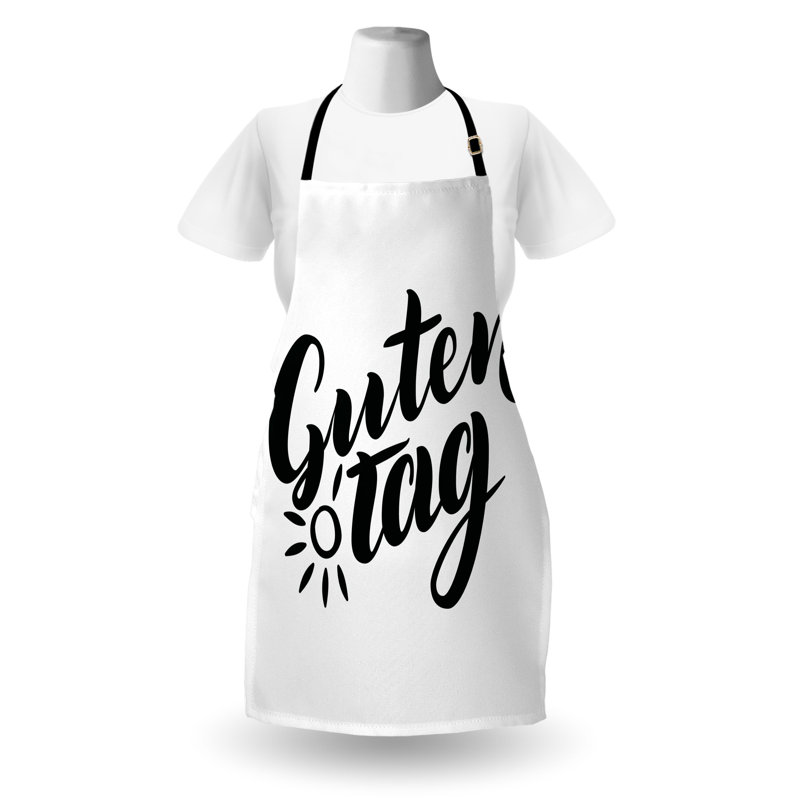 East Urban Home German Apron, Cooking Gardening, Adult Size, Black and White