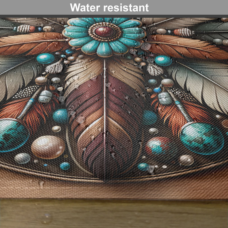 Southwestern Turquoise and Tan Polyester Rectangle Placemats Set of 4