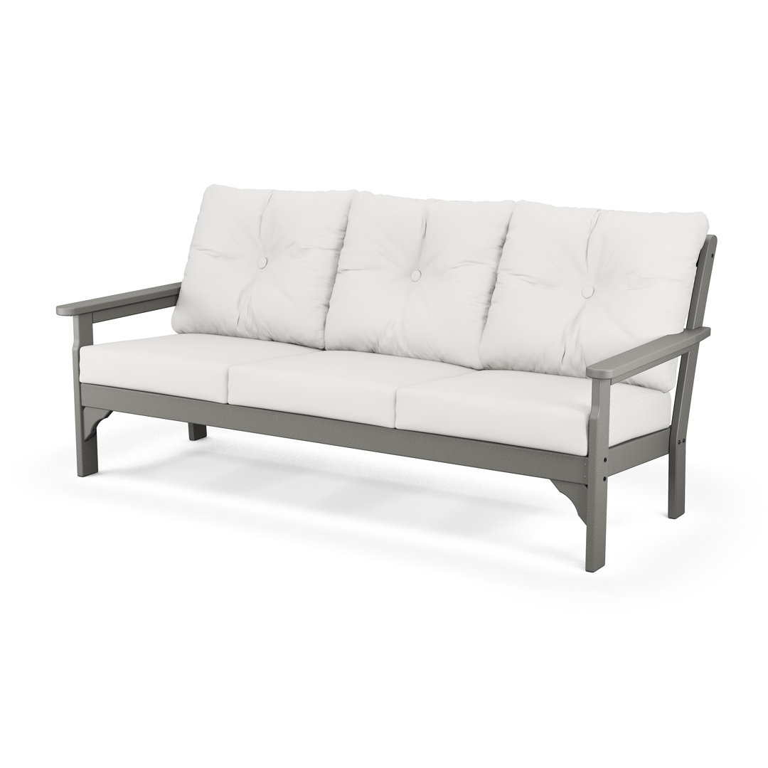Lakeside Vineyard 74" Wide Outdoor Patio Sofa with Revolution Cushions POLYWOOD® Frame Color/Cushion 