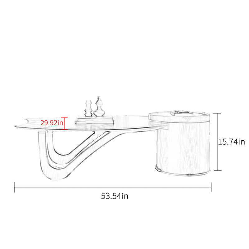 Shaped Leaf Design End Table Coffee Table