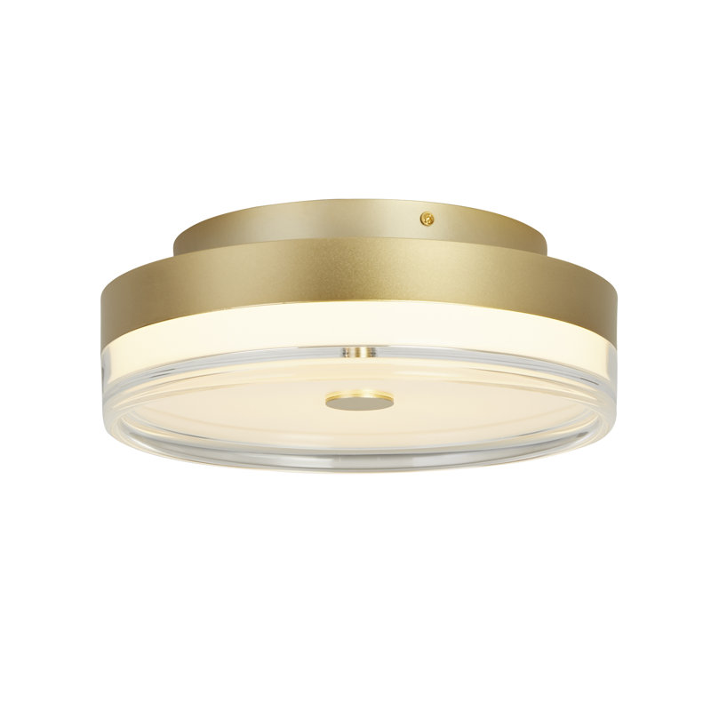 Bacquie Acrylic LED Flush Mount, Gold, 11cm H x 40cm W x 40cm D