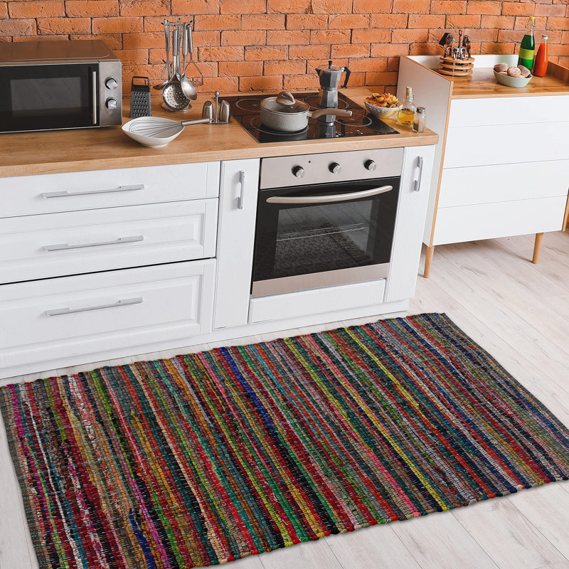 Pablo Cotton Striped Indoor Rug, Rectangle 2' x 3'