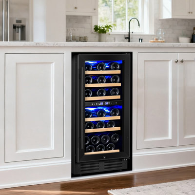 Réfrigérateur à vin à deux zones 15 pouces Nipus - Noir