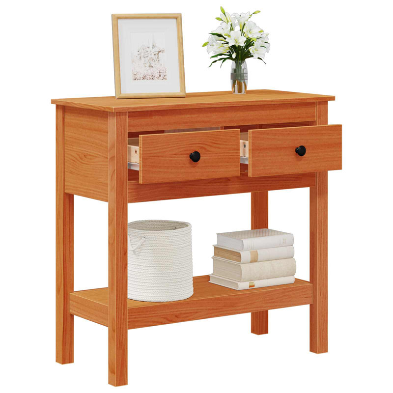 Solid Wood Top Console Table, 75cm H x 75cm W x 35cm D
