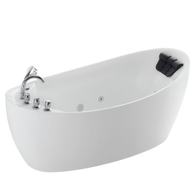 Baignoire tourbillon autoportante en acrylique 67 po. X 31 po. Avec robinet