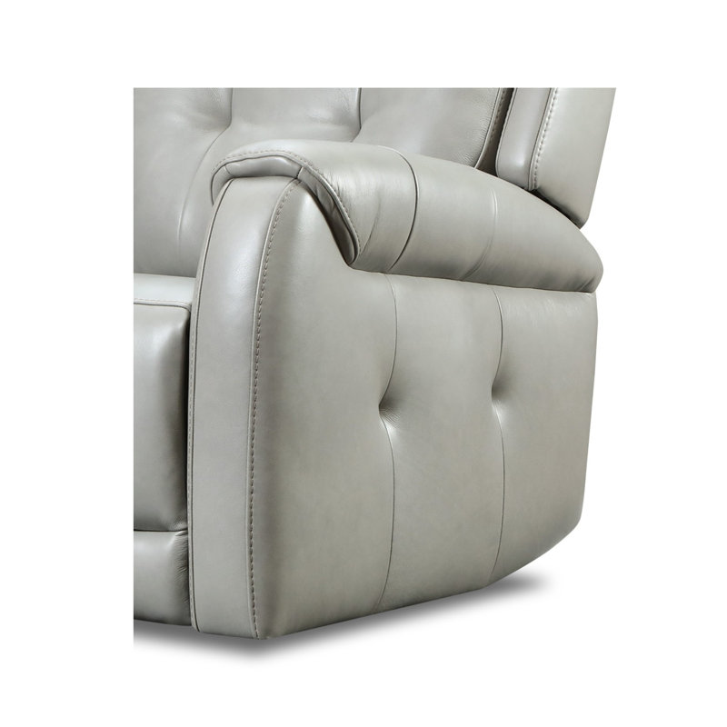 Vandoon Leather Power Swivel Glider, Light Gray