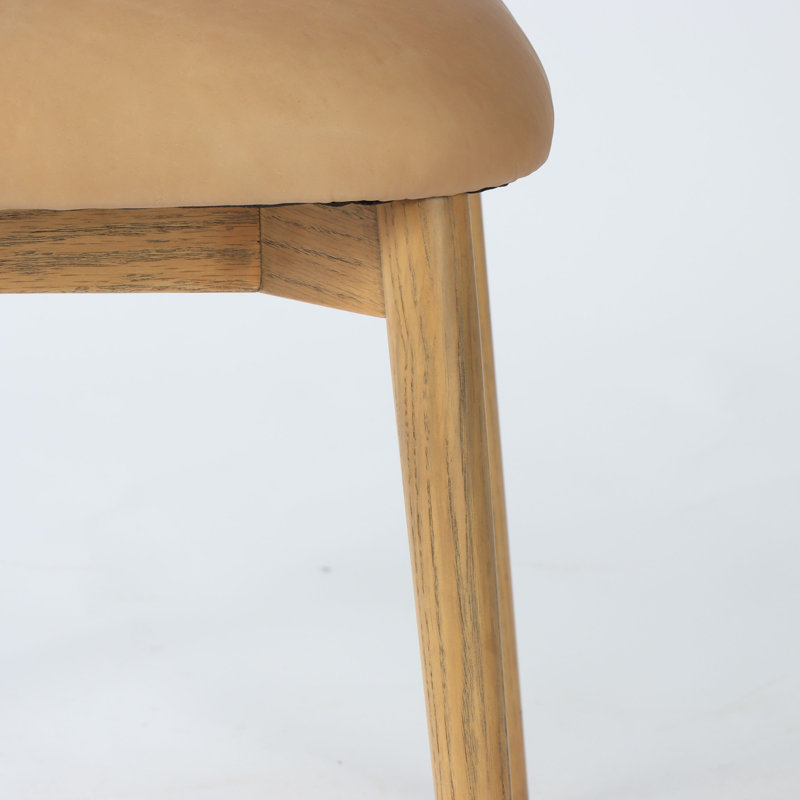 Olimpio Leather Upholstered Dining Chair, Light Brown
