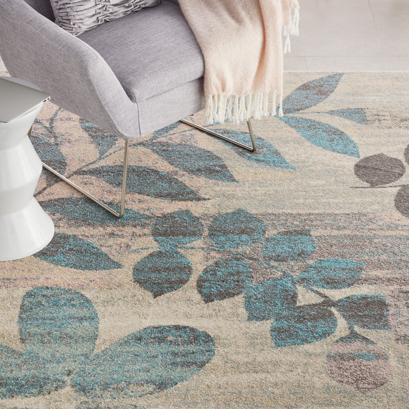 Leeming Floral Indoor Rug, Rectangle 7' x 10'