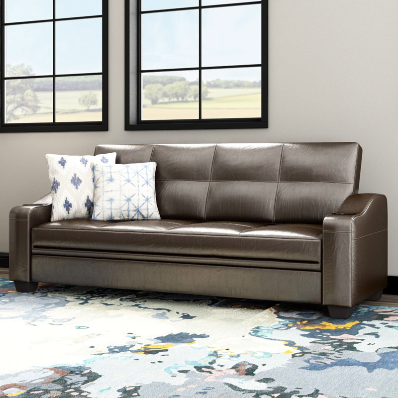 Apus 43'' Faux Leather Sleeper Sofa