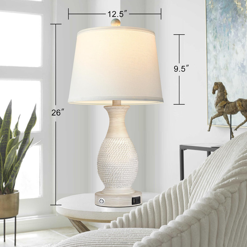 Lampe de table USB en résine Yuliana