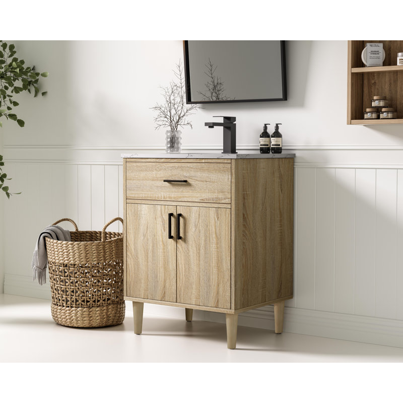 Meuble-lavabo simple 24 po Chandler, Bois de manguier