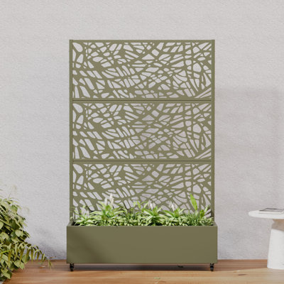 Lit de jardin surélevé en métal avec treillis et panneau de jardin H 72 po x l 47 po x P 16 po