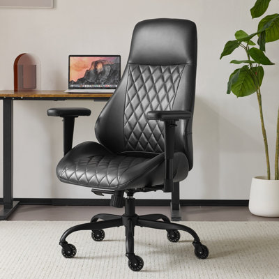 Fauteuil de bureau à domicile Fauteuil de bureau en caoutchouc à haut dossier avec roulettes Fauteuil d'ordinateur ergonomique avec support lombaire Fauteuil de direction pivotant à hauteur réglable