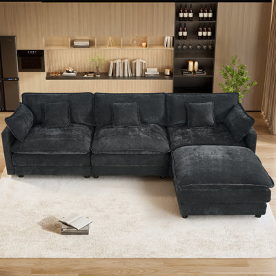 Maarif 4 - Piece Sectional Sofa Comfy Cloud Couch with Ottoman