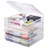 Scrapbook Paper Storage 4 Pack Stackable Plastic Board Game Boxes Clear Case