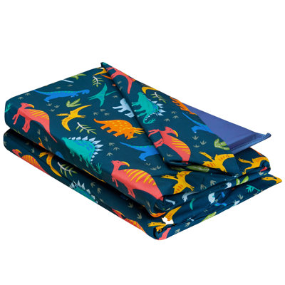 Wildkin Kids Cotton Nap Mat Cover – Soft, Sewn-In Flap, Durable & Fits 1.5" Vinyl Sleep Mats - Jurassic Dinosaurs