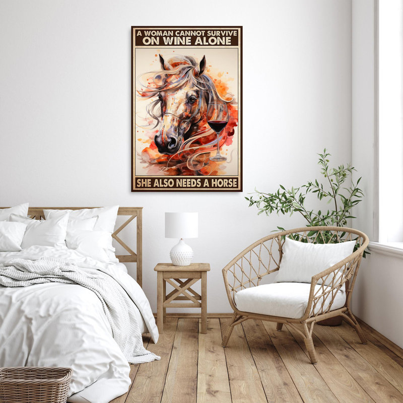 Elle a aussi besoin d'un cheval - 1 pièce, impression rectangulaire, H 36 po x l 24 po x P 1,25 po