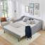 Lit de jour pleine grandeur, lit de jour convertible rembourré avec dossier capitonné, canapé-lit polyvalent 3 en 1 avec lit gigogne escamotable et rangement latéral, parfait pour un salon compact - noir-131144616-131144619