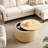 Round Storage Ottoman, 2 In 1 Function, Work As End Table And Ottoman (25.5"X25.5"X14.5")-1674029671