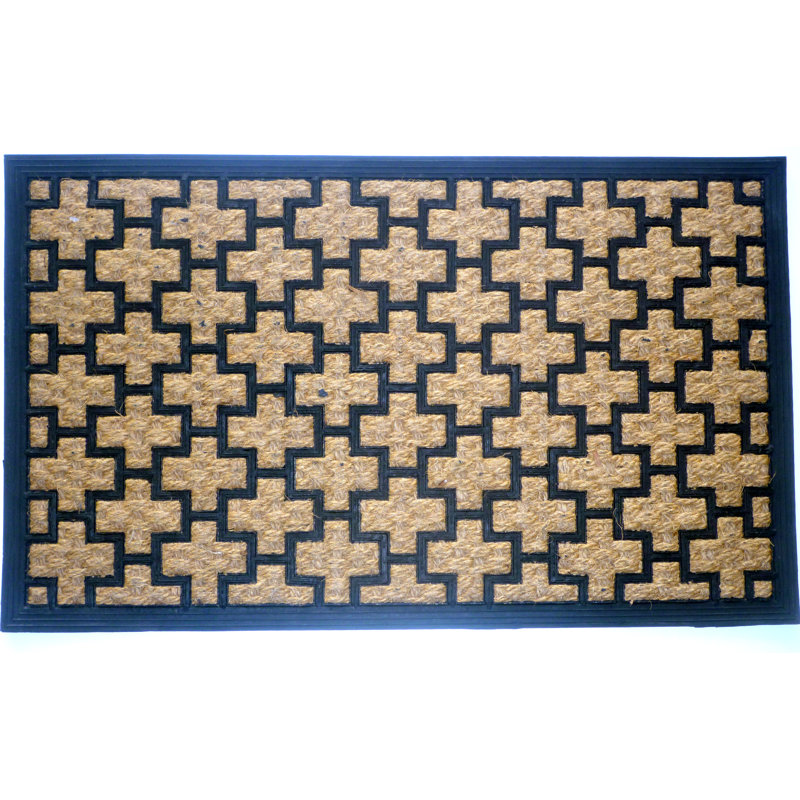 Aliyannah Geometric Outdoor Doormat, Rectangle 18" x 30"