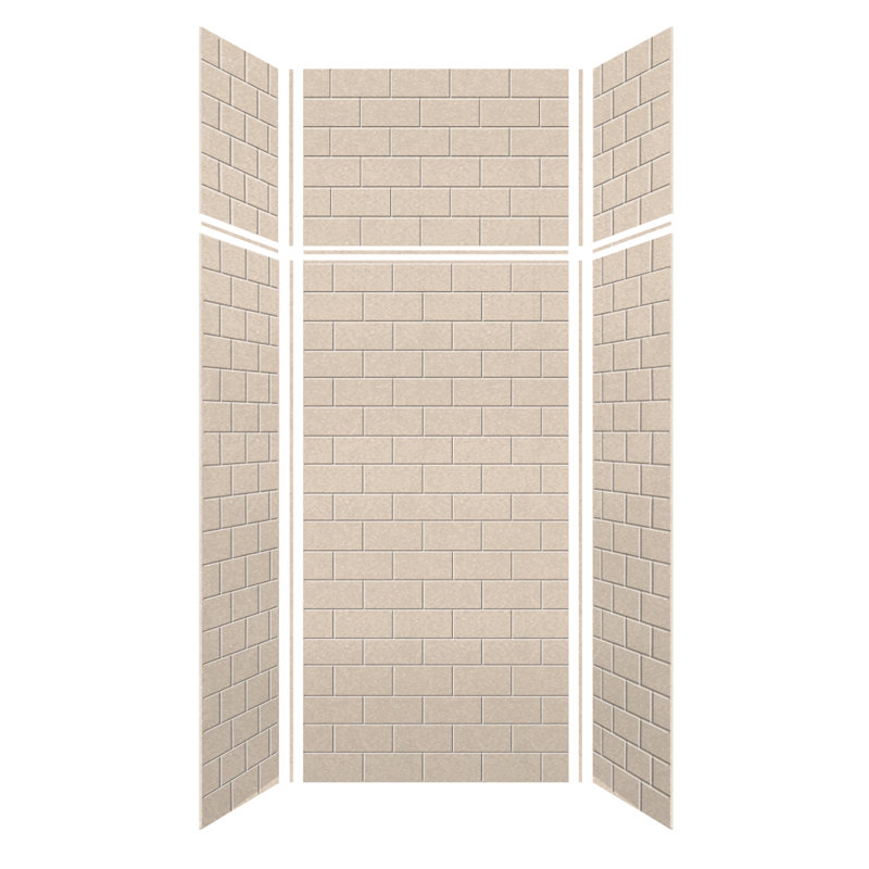 SaraMar 36'' W 36'' D 96'' H Glue Up Solid Surface Wall