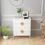 Commode pour meubles de chambre à coucher - 4 tiroirs, structure en fer, fabrication carrée à 4 poignées, E1,
