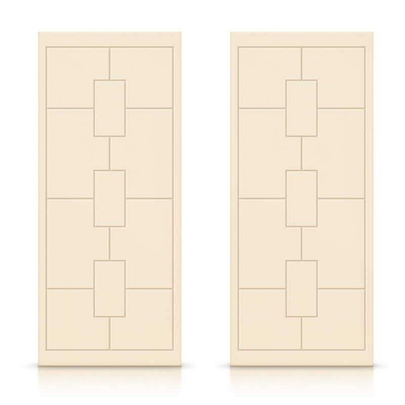 Portes de placard coulissantes à panneaux, Beige, 72 po x 84 po