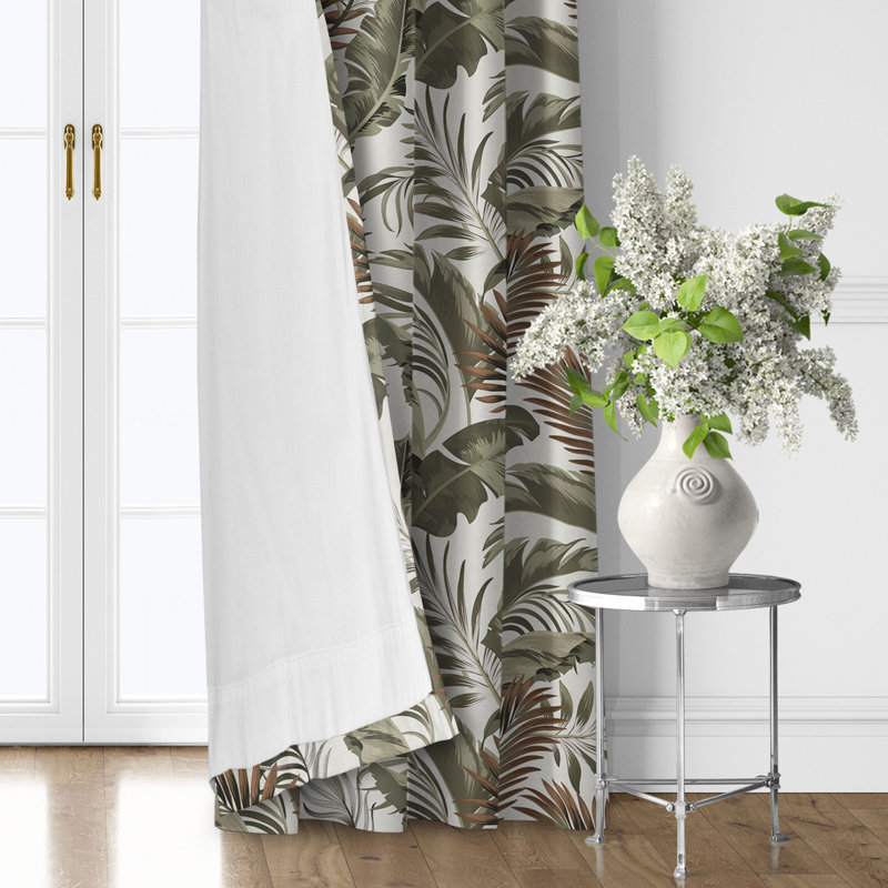 Ensemble de 2 panneaux de rideaux en coton avec œillets Frondosa, L 50 po x L 36 po