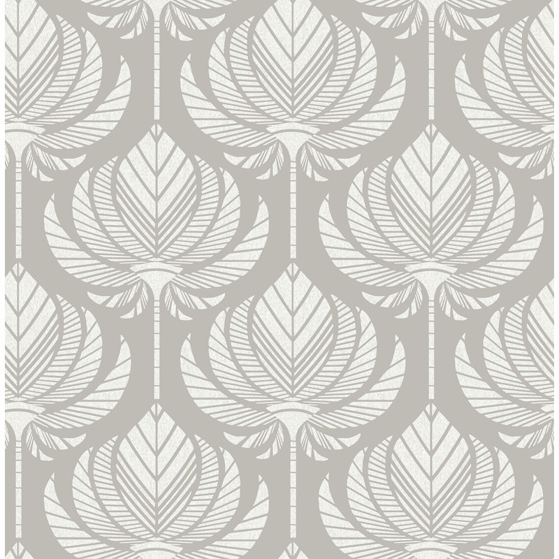 Verdara Ogee Geometric Luxury Wallpaper, Grey
